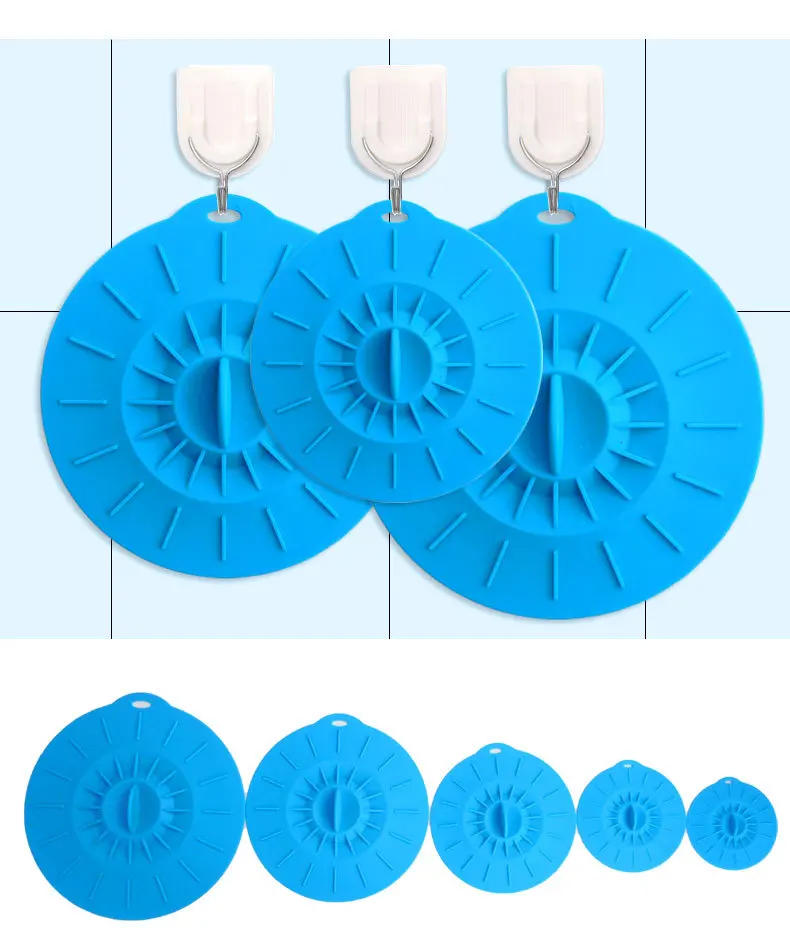 Description Picture 3 of item1/5pcs Silicone Microwave Bowl Cover Food Wrap Bowl Pot Lid Food Fresh Cover 12-26cm Pan Lid Stopper Bowl Covers Kitchen Tool