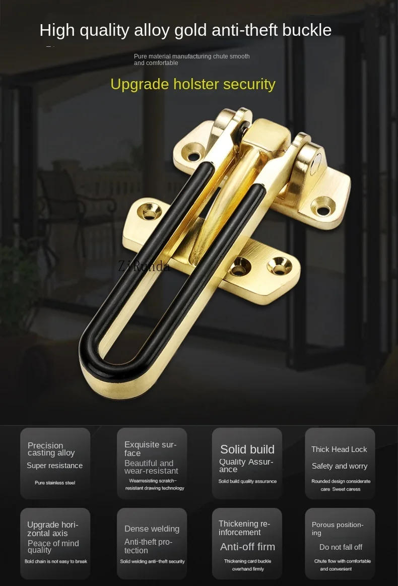 Description Picture 2 of itemDoor bolt anti-theft buckle Door lock buckle Security chain Anti-lock buckle Thickened