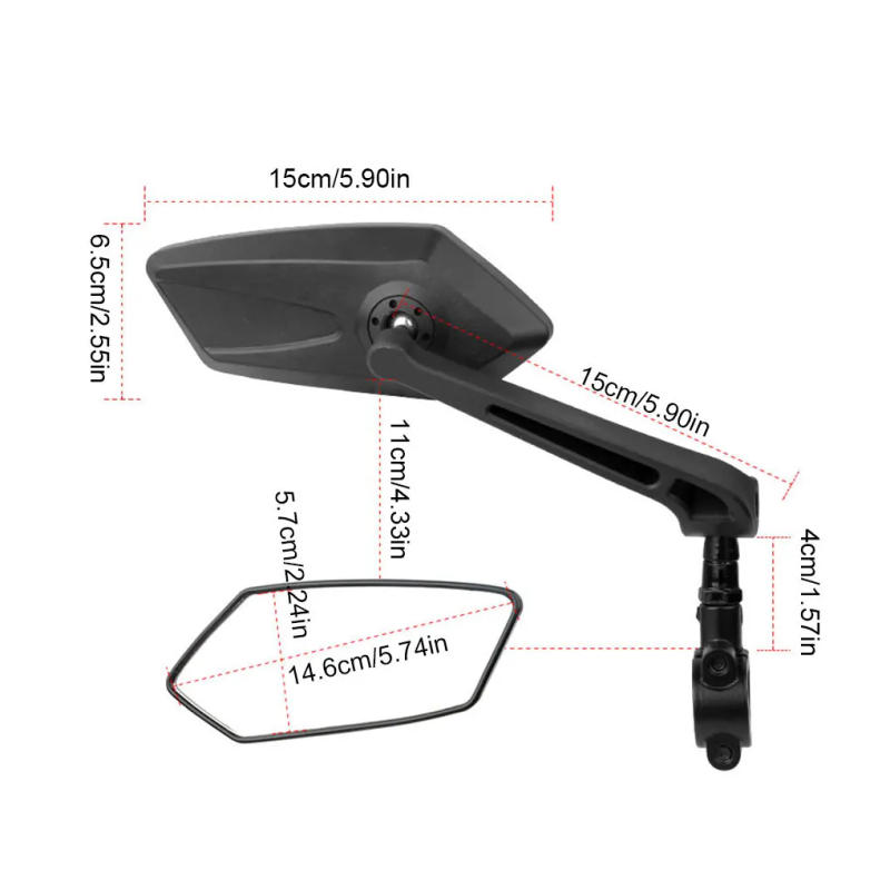 Description Picture 4 of itemBike Rear View Mirror Reflector Adjustable Rotatable Handlebar Mirror Clear Rearview Electric Scooter Cycling Bicycle Accessorie