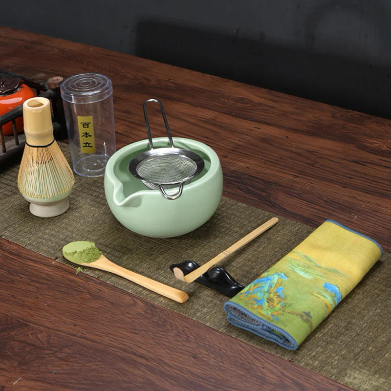 Description Picture 3 of itemCeramic Matcha Green Tea Chasen Holder Japanese Stand Bowl Bamboo Whisk Grinder Brushes Tea Tool Holder Teaware Sets Accessories