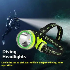 Portable Large Light Cup Rechargeable Diving Headlight Underwater IPX8 Waterproof Super Bright LED Diver Spearfishing Headlamp