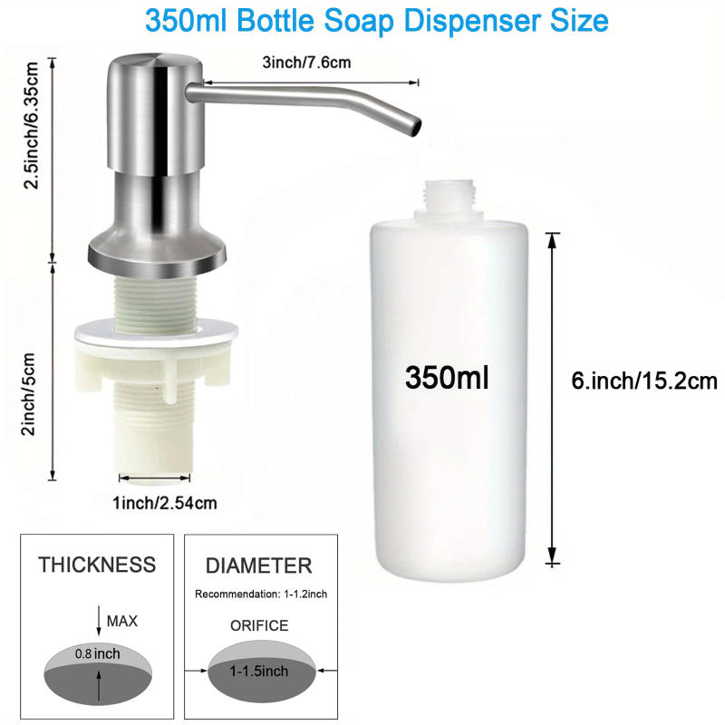 Description Picture 5 of itemSoap Dispenser for Kitchen Sink, Built in Kichen Sink Soap Dispenser, Extension Tube Kit Or Bottle
