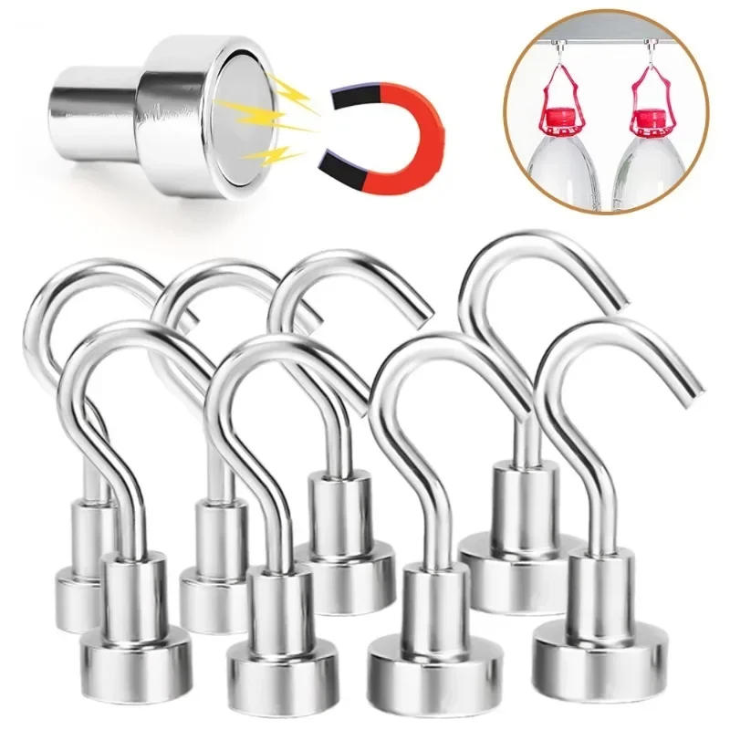 Description Picture 3 of itemStrong Magnetic Wall-mounted Hooks Magnet Metal Heavy Duty Hook for Kitchen Bathroom Storage Keys Coat Cups Hanging Hanger