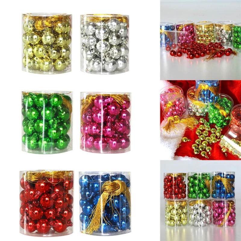 Description Picture 5 of item48pcs Christmas Xmas Tree Ball Bauble Hanging Home Party Ornament Decorate Trees Decoration Balls Party Hanging Pendant Navidad
