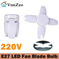 E27 LED Bulb Fan Blade Timing Lamp AC220V 28W Foldable Led Light Bulb Lampada For Home Ceiling Light High quality