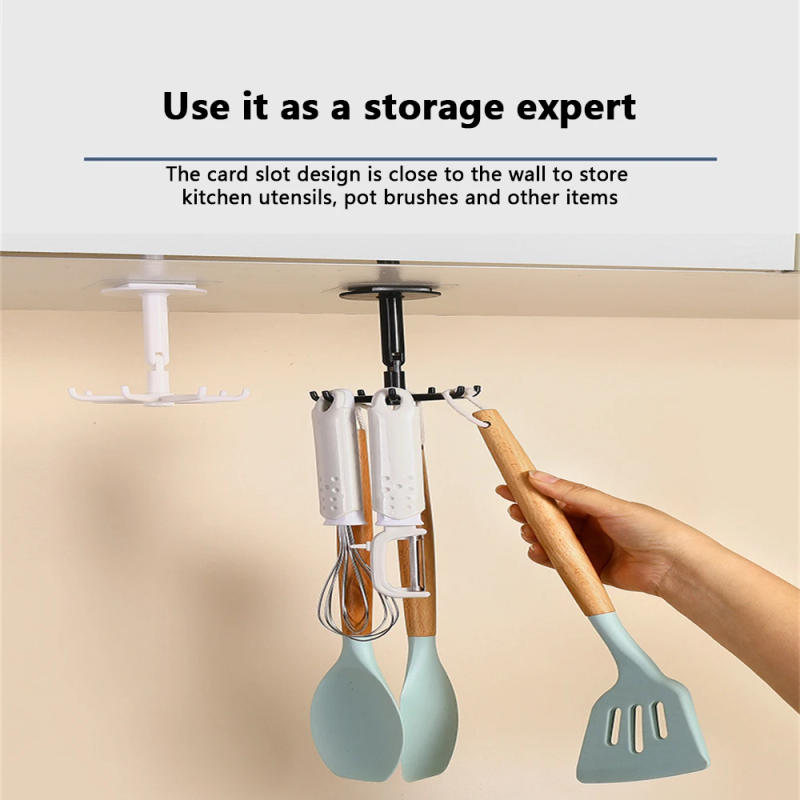 Description Picture 3 of itemMulti Functional 360 ° Rotating 7-claw Hook, Kitchen Seamless Storage Hook, Household Non Perforated Adhesive Hook