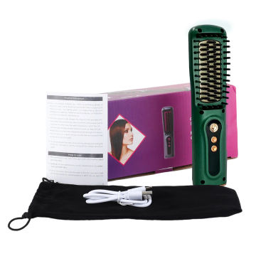 New Wireless Professional Hair Straightener Curler Comb Fast Heating Negative Ion Straightening Curling Brush Styling Tools