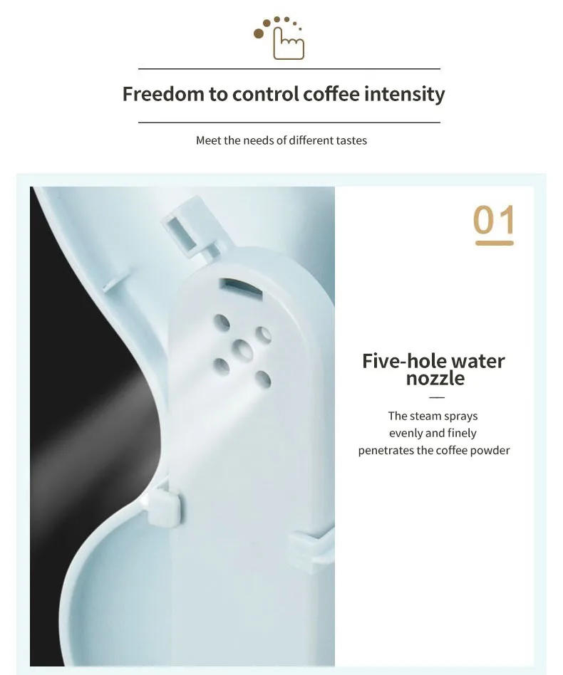 Description Picture 5 of item600ML American Coffee Maker Household Small Automatic Drip Mini Coffee Pot Flower Teapot Dual-Purpose Hot Drink 220V