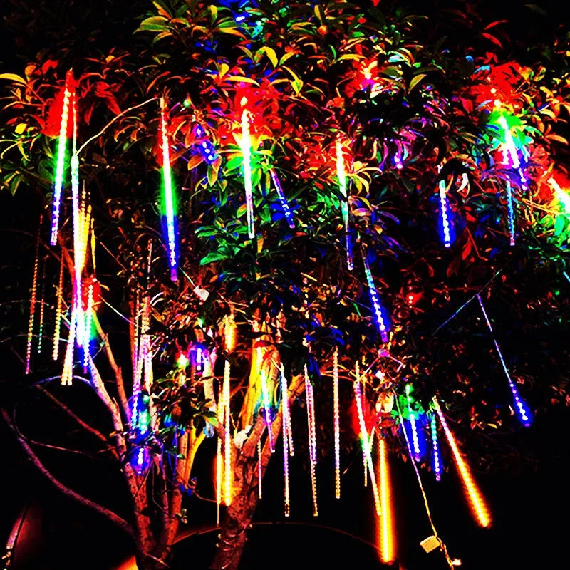 Description Picture 5 of item30/50cm 32/24 Tubes Meteor Shower LED String Lights Christmas Tree Decorations Street Garland for Decor Noel New Year Navidad