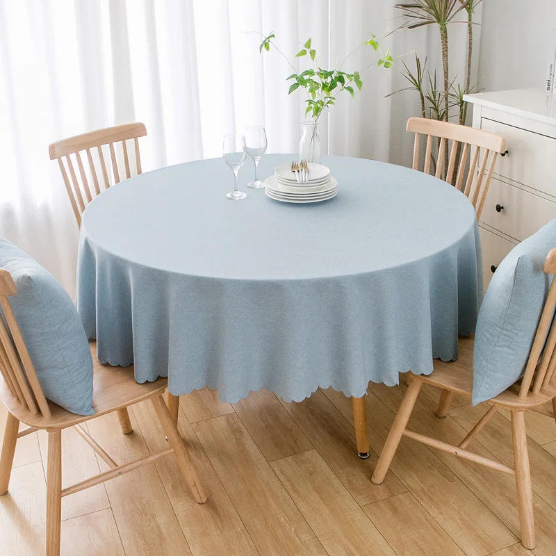 Description Picture 5 of itemWedding Round Tablecloth Waterproof And Oil-Proof Solid Color Cotton And Linen Tablecloth Hotel Wedding Dining Table Cloth Decor