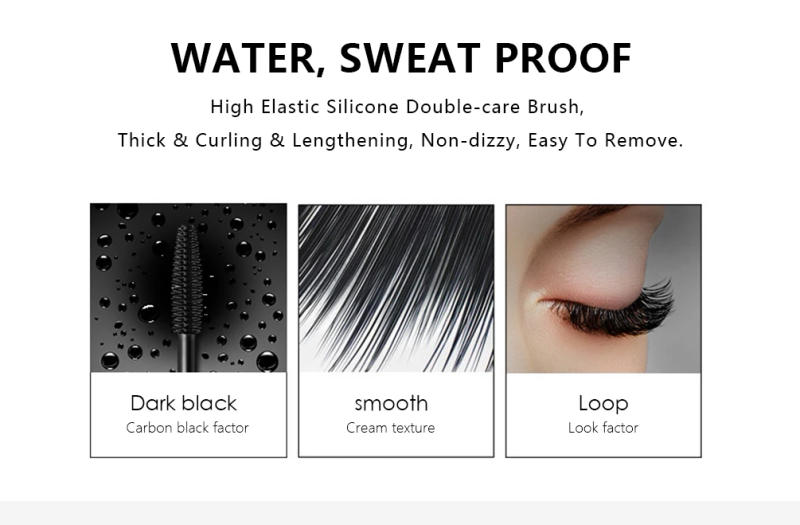 Description Picture 6 of itemQIBEST 4D Silk Fiber Eyelash Mascara Waterproof Black Mascara For Eyelash Extension Thick Lift Lengthening Lasting Makeup Rimel