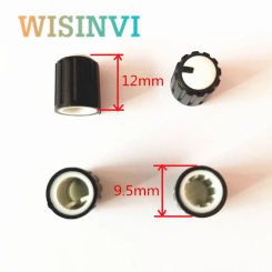 10PCS 9.5*12MM Black And White Plastic Small Knob Potentiometer Audio Equipment Knob Hat Inner Diameter 6MM