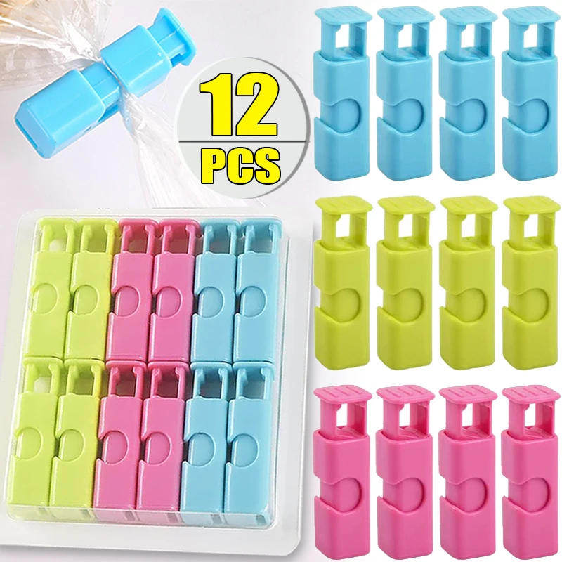 Description Picture 2 of item12/6/3Pcs Food Sealing Clips for Fresh Bread Snack Bag Clip Reusable Food Storage Plastic Spring Clamp Home Kitchen Sealed Tools