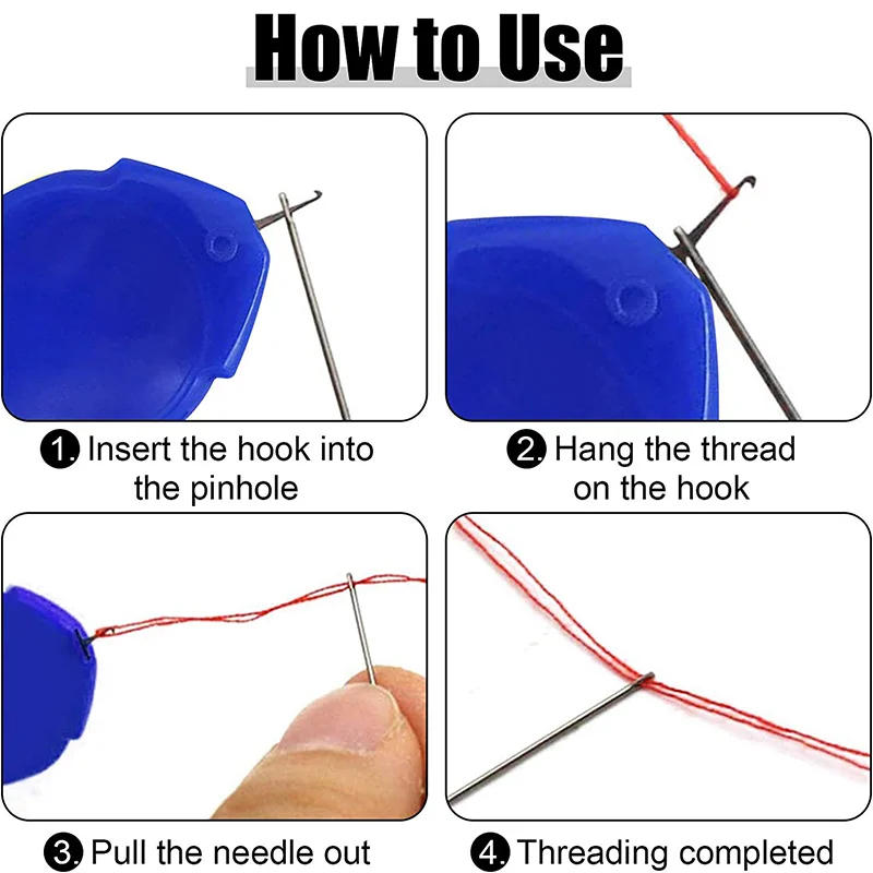 Description Picture 6 of item5/10/20Pcs Auto Needle Threader Elderly Guide Needle Threader Simple Device For DIY Machine Sewing Needle Work Cross-Stitch Tool