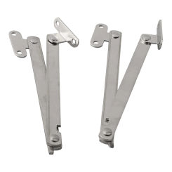 2 Pcs Lid Support Hinges Stainless Steel Double Folding Brace Cabinet Door Supporting Furniture Pull Rod Folding Pull Rod