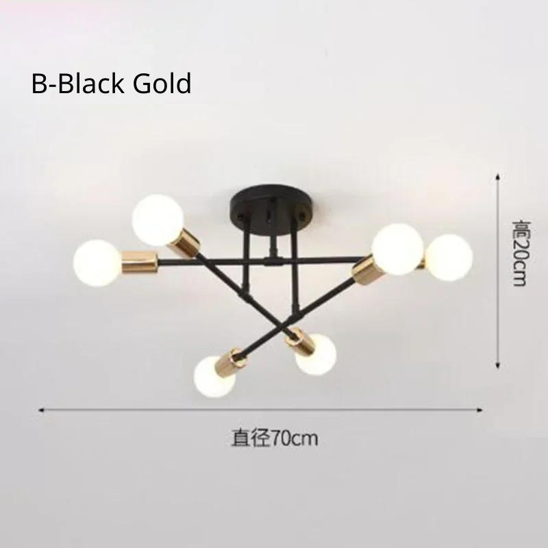 Description Picture 4 of itemNordic Minimalist Ceiling Lights Creative Metallic Luster Ceiling Chandelier Bedroom Woonkamer Dining Room Indoor LED Decoration