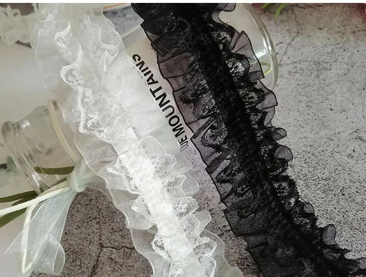 Description Picture 3 of item4x100cm Doll Dress Wedding Clothes Lace Fabric Embroidered Ruffle Trim DIY Dress Apparel Collar Sewing Decoration