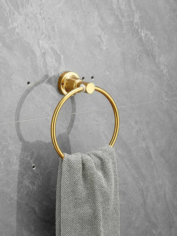 Description Picture 3 of itemBathroom Towel Ring Stainless Steel Self Adhesive Towels Holder Wall Mounted Hand Towel Rails for Kitchen Bath Room