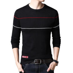Pullover Men Fashion Brand Warm Mens Sweater Striped Slim Fit Jumpers Knitted Cashmere Autumn Casual Male Clothing