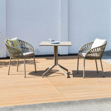 Xinhao outdoor furniture Nordic outdoor solid wood dining table sunscreen modern villa courtyard outdoor leisure chair