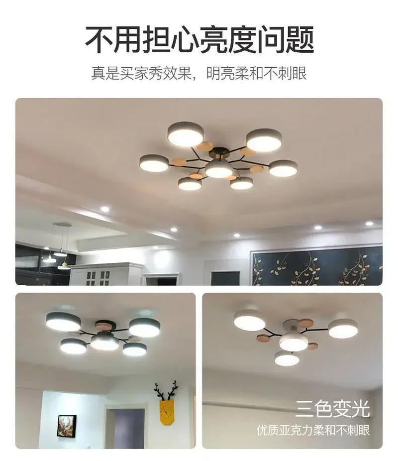 Description Picture 6 of itemLiving Room Lamp Restaurant Nordic Makaron Simple Modern Ceiling Creative Personality Bedroom LED Pendant