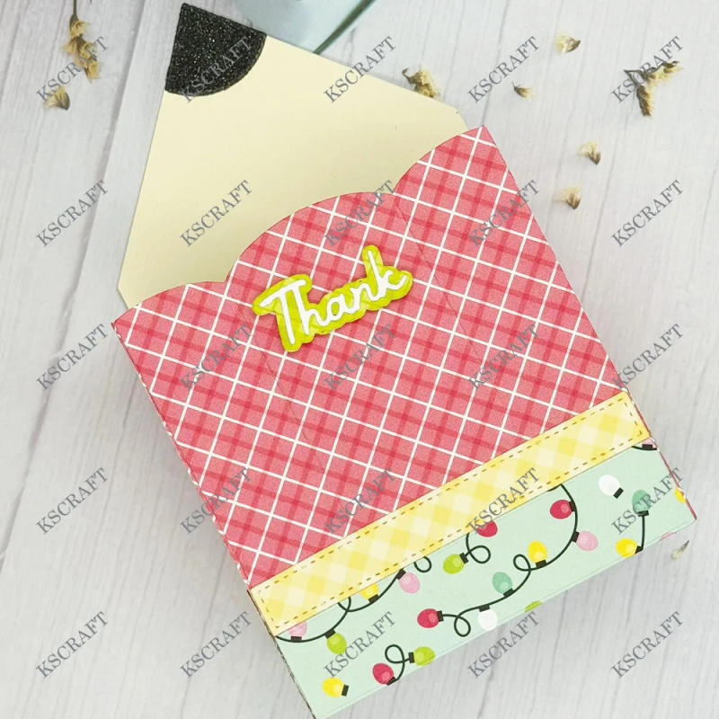 Description Picture 3 of itemKSCRAFT Pencil Gift Pouch Shaker Cutting Dies Stencils for DIY Scrapbooking Decorative Embossing DIY Paper Cards