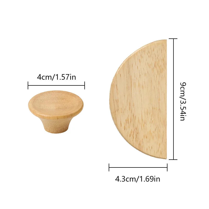 Description Picture 2 of item1pc Round Furniture Handles Wood Single Hole Handle for Wardrobe Cabinet Drawer Nordic Style Wooden Knobs Furniture Hardware