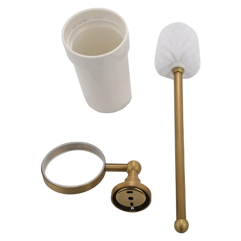 Description Picture 4 of itemPromotion! Antique Brass Bathroom Toilet Brush Set Holder Brush With Ceramic Cup