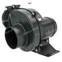 In-Line Bilge Air Blower 130CFM Boat Black Ventilation Marine 12V 2.5AMP Flange Flex Mount For RV Yacht