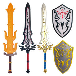 Game Link Cosplay Shield 1:1 Doubleless Knight Shield Weapon Sword Master Royal Guard Shield Safety PU Kids Gift Toy