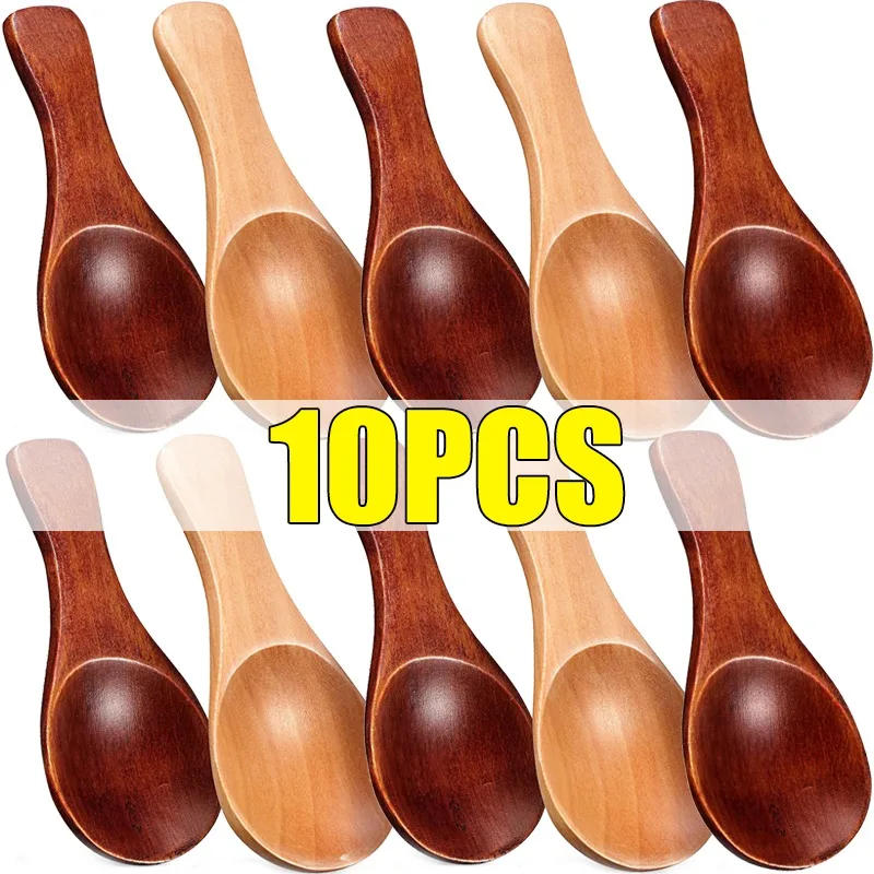 Description Picture 4 of item10/1PCS Mini Wooden Spoon Short Handle Kitchen Wood Spoons Spice Condiment Sugar Coffee Honey Scoops Home Kitchen Accessories