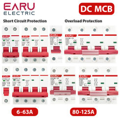 DC 1000V 1P 2P 3P 4P Solar Mini Circuit Breaker Overload Protection Switch6A~63A/80A 100A 125A MCB for Photovoltaic PV System