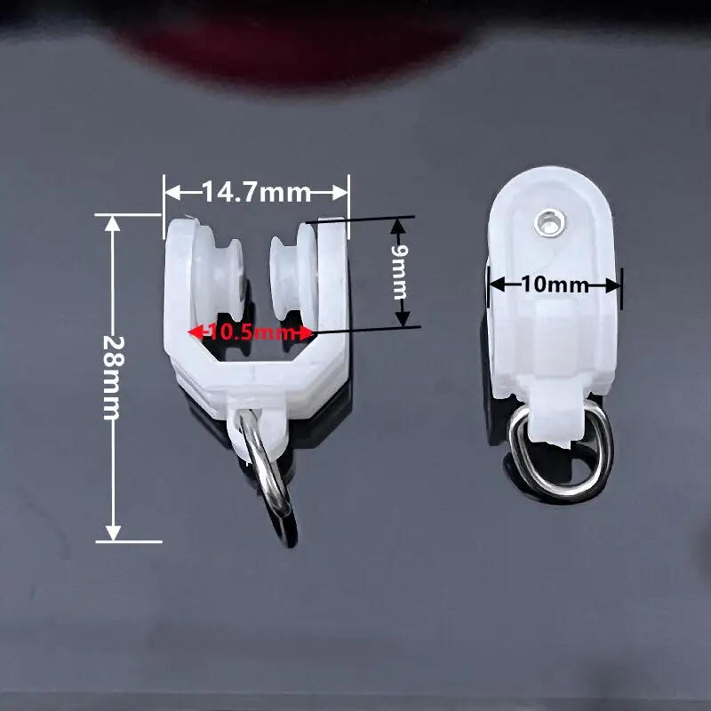 Description Picture 2 of item30pcs Curtain Track Accessories Sliding Wheel Roller Retro Straight Rail Bent Rail Hook Ring Nylon Pulley Curtain Hardware