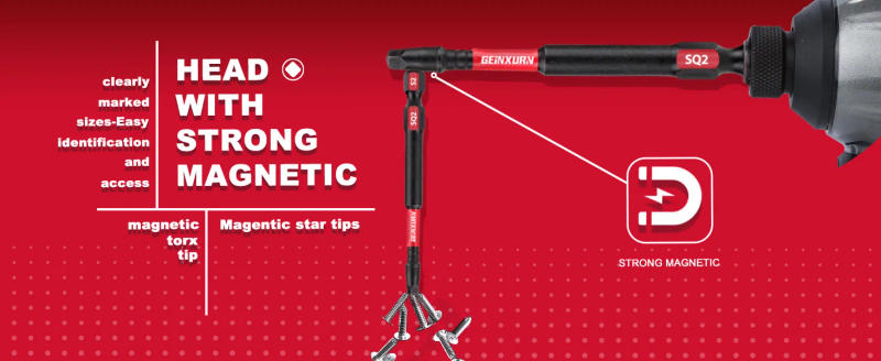 Description Picture 5 of itemGEINXURN Impact Tough 3Inches #2 Square Insert Driver Bits, Magnetic SQ2 Screwdriver Bits Set 3''Long Impact Bit,Bulk