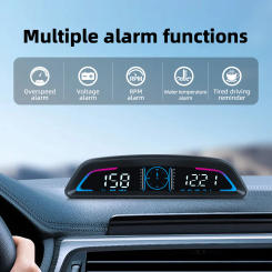 B3 G3 OBD/GPS Smart Car HUD Digital Speedometer Speed Clock RPM Voltage Water Temperature Overspeed With Security Alarm