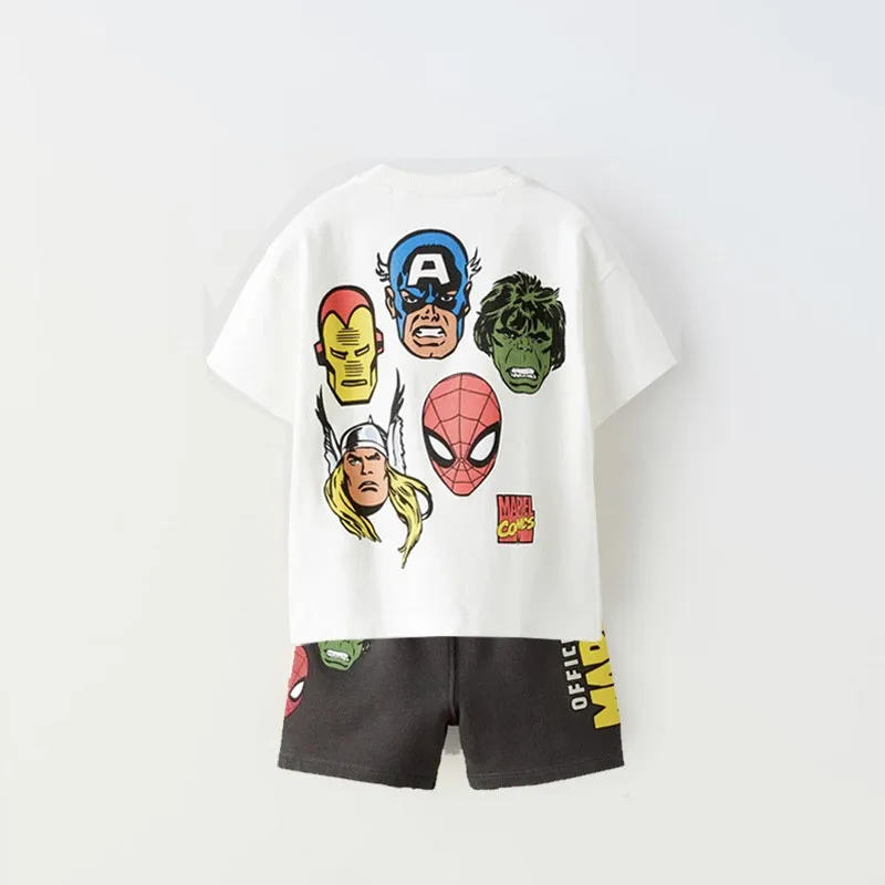 Description Picture 3 of itemFashionable 2024 Children's Summer Short Sleeved Set Cartoon T-shirt Shorts Two-piece Set T-shirt Printed Shorts Baby Casual Set
