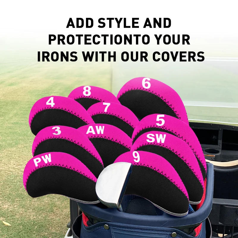 Description Picture 4 of itemGolf Club Covers Set for Irons Neoprene Iron Head Cover Club Protector 10Pcs Without Top Window Accessories for Men Women