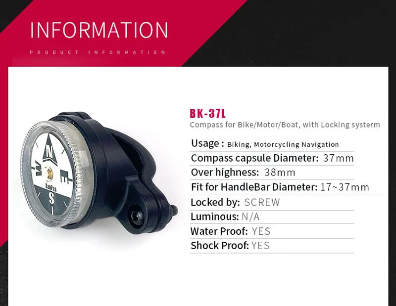 Description Picture 5 of itemKANPAS bike compass with Locking system / bicycles and motorcycles compass/ handlebar compass/ Bike Accessories
