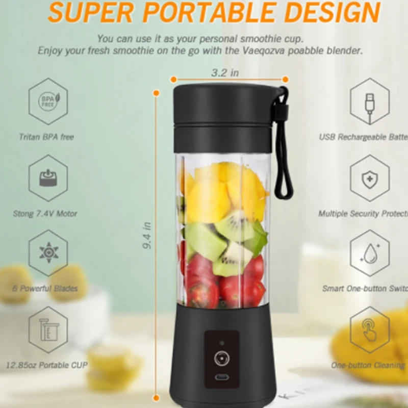 Description Picture 3 of itemPortable Blender Food Processor Mini Single Screw Juicer Squeeze Electric Orange Juice Cup Kitchen Tools