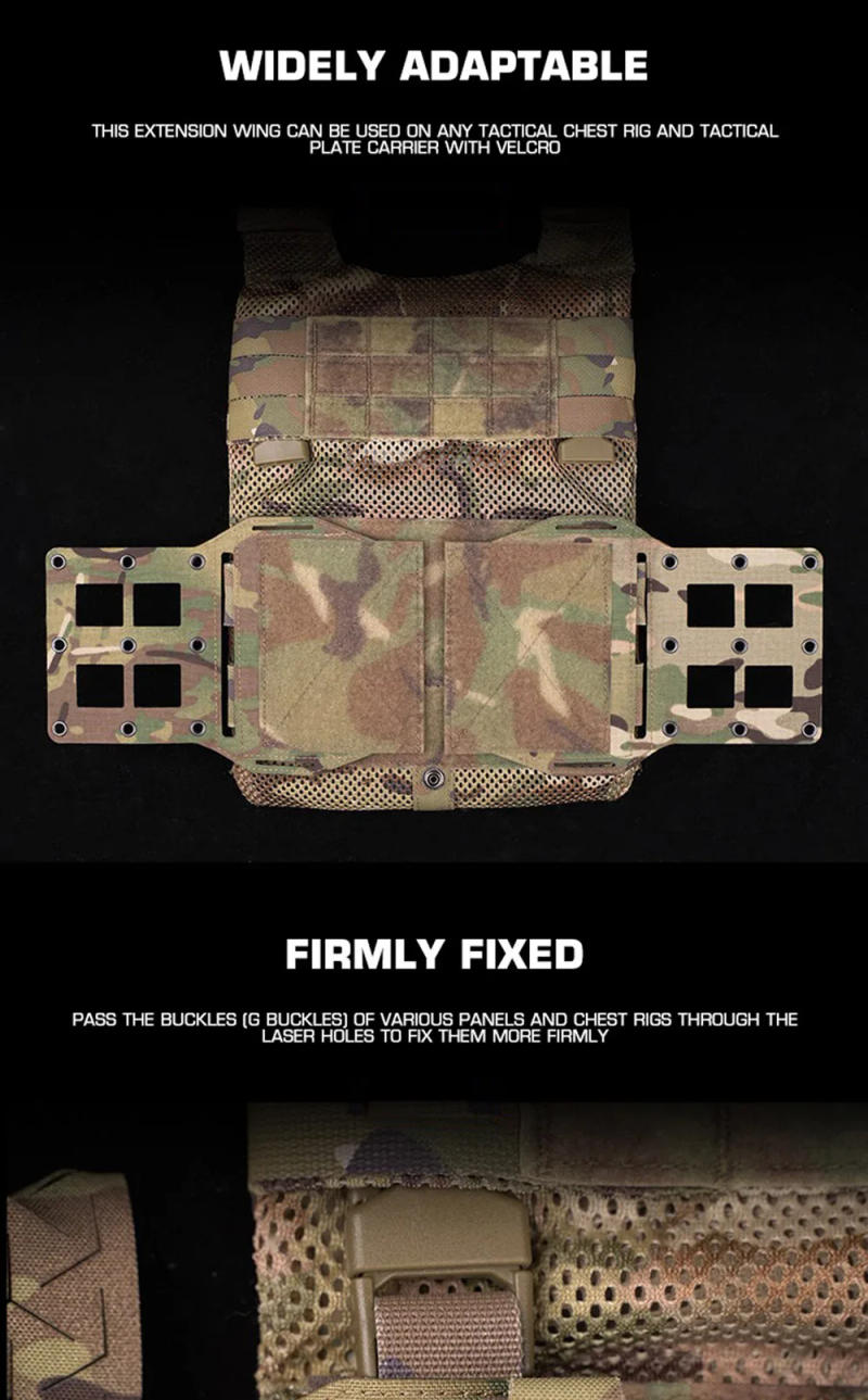 Description Picture 5 of item2PCS MOLLE Expansion Wing Tactical Vest Plate Carrier Expander Mounting Platform Knives Pouches Holder MK5 Chest Rig Accessories