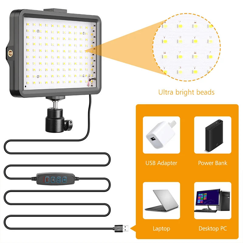Description Picture 5 of item6/8 Inch Video Led Light Photography Selfie Dimmable Video Fill Light for Photo Studio Live Stream Fill Lamp with Tripod Stand
