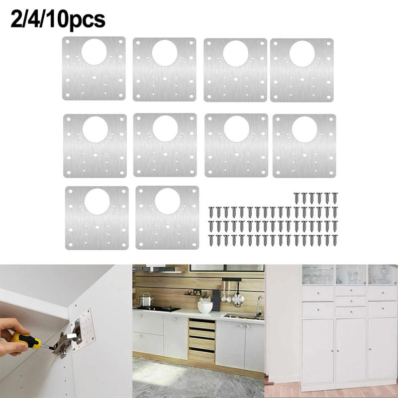 Description Picture 2 of itemRepair Kit Hinge Plate Door Fixing Screws Kitchen Cupboard Rust Resistant Stainless Steel 2/4/10 Pcs Practical