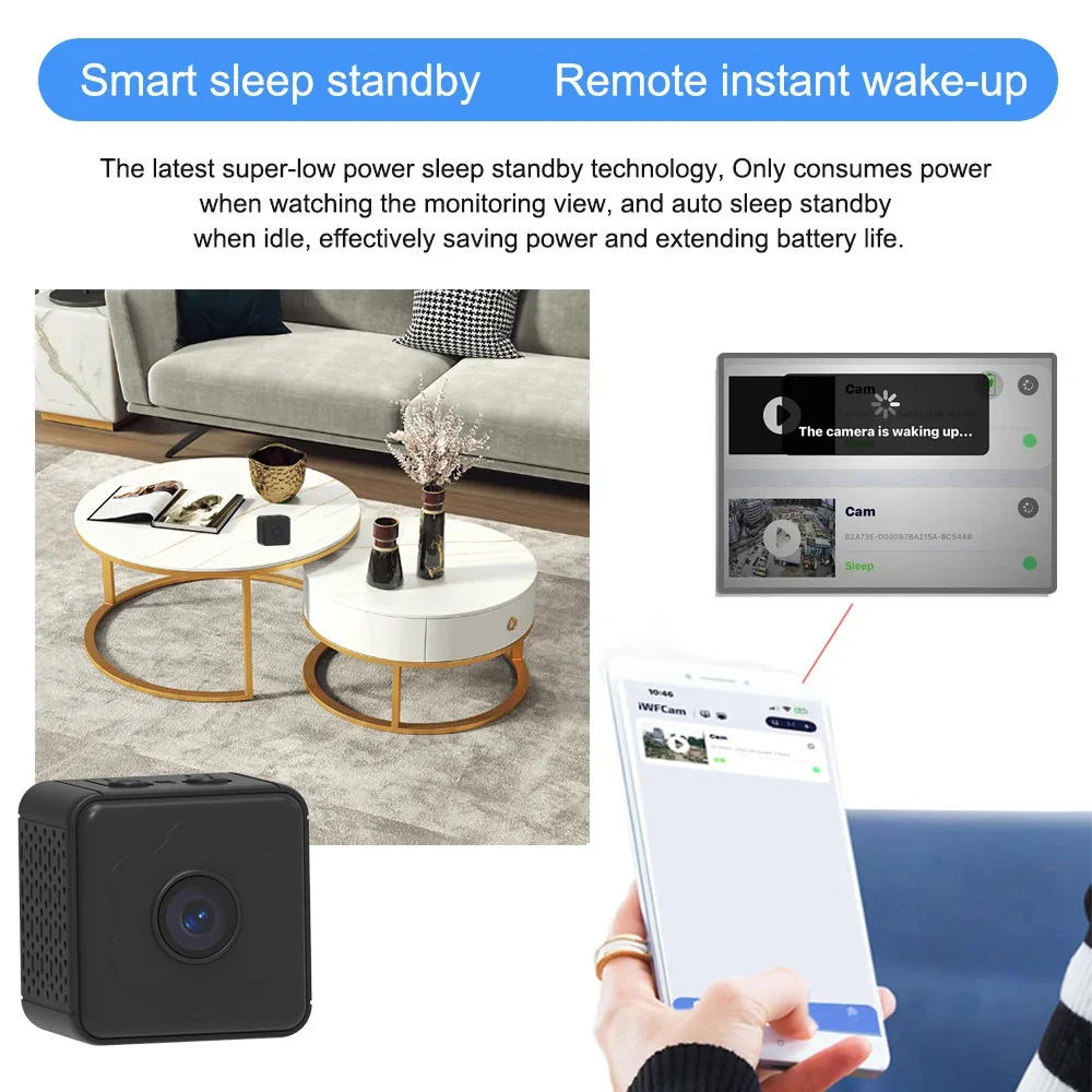 Description Picture 3 of itemMini Camera Wireless WiFi Remote Monitor Camera Tiny Home IP Camera No Need To Plug in Super-long Battery Life