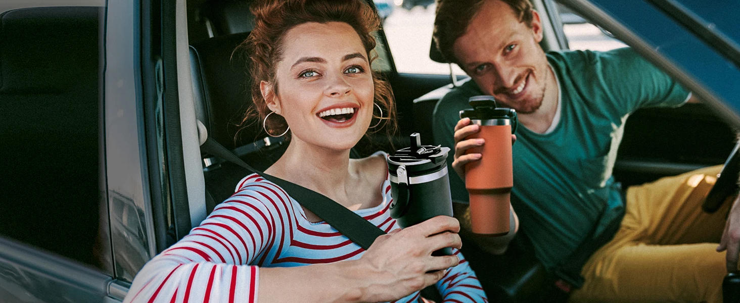 Description Picture 2 of itemTYESO Thermal Cup Tumbler Thermos Bottle with Handle Straw Coffee Mug Stainless Steel Insulated Vacuum Flasks Travle Drinkware