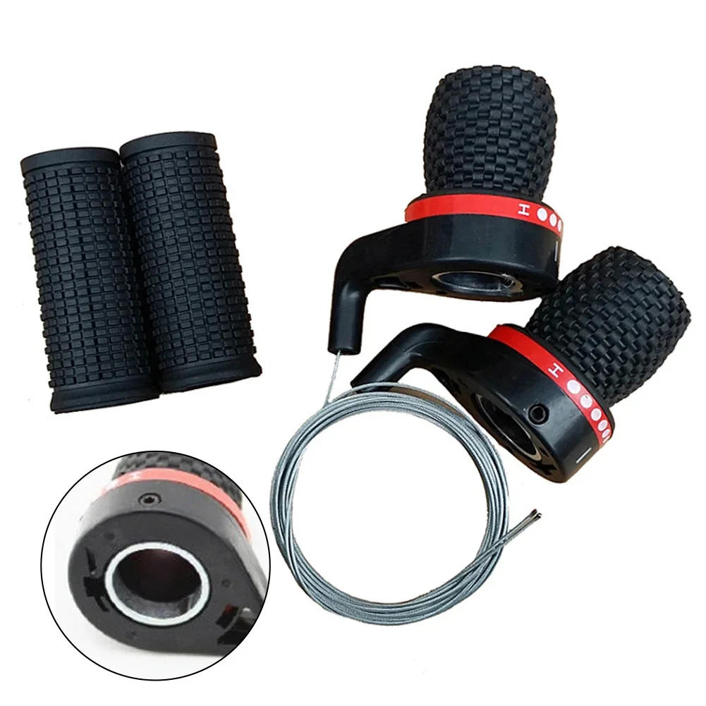 Description Picture 5 of item1 Pair Derailleur Grips Bicycle Transmission Twist Grip Gear Shifters Lever Bike Compatible Cycling Speed Control Knob Travel