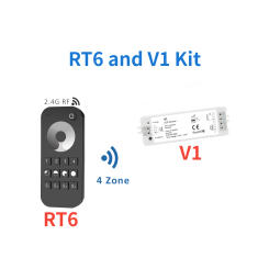 RT6 Touch Wheel RF Remote Controller 4 Zone Dimming Dimmer V1 Led Dimmer Kit Wireless 2.4G RF Remote Control Push Switch Dimer