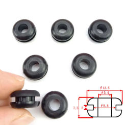8.8mm Black Rubber Double Sided Protective Coil Out Hole Wire O-ring Distribution Box Through Wire Ring Seal Ring Grommets Cable