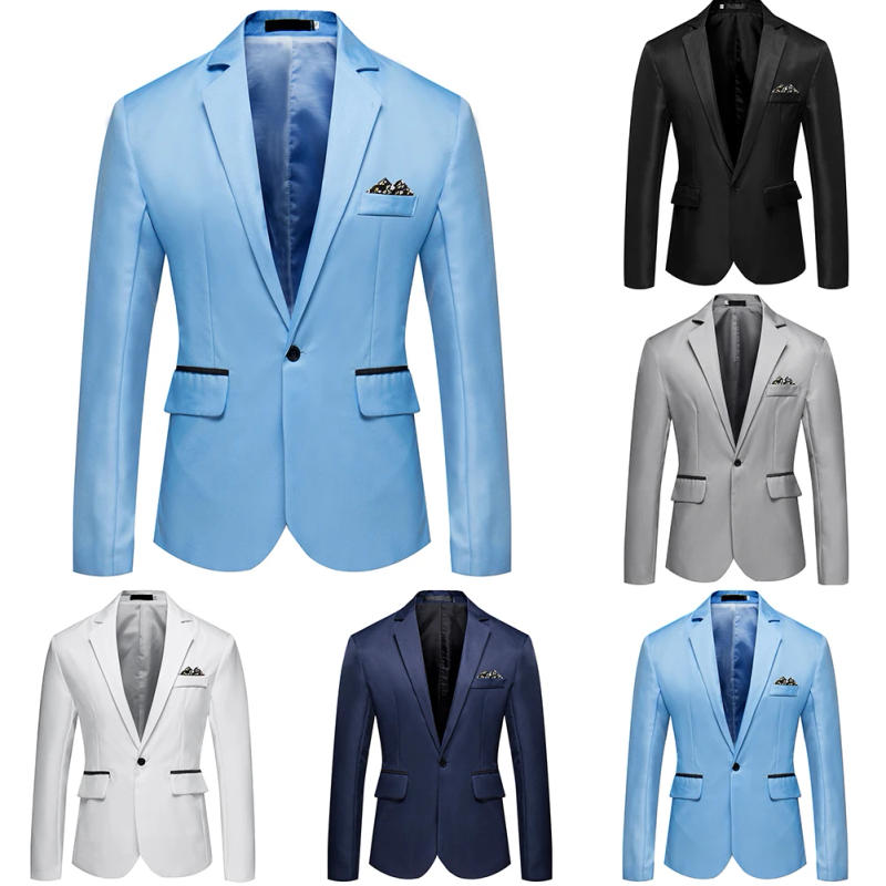 Description Picture 2 of itemBrand Mens Casual Blazers Fashion Slim Suit Jacket Men Blazer Masculino Clothing Vetement Homme Suit Coat Jackets