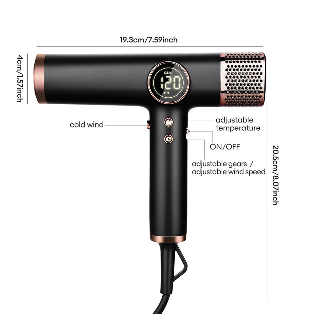 Description Picture 6 of itemProfessional 110000rpm Brushless Hair Dryer Negative Ions Blow Dryer Super Powerful Wind Lownoise Salon 1600W Electric Blower