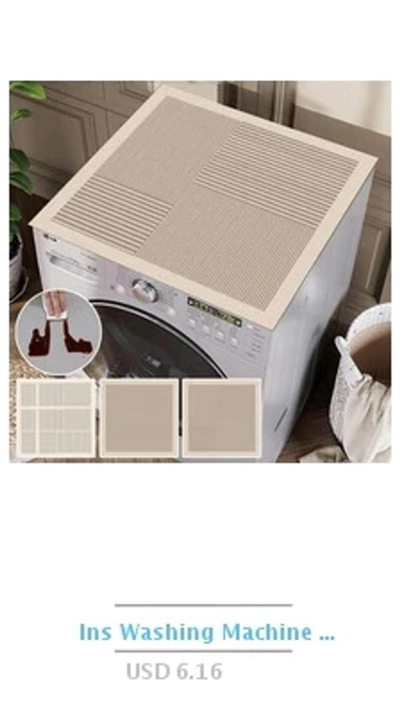 Description Picture 4 of itemFlower Print Washing Machine Dust Cover Pad Dish Drying Mat Table Absorbent Mat Microwave Dust Cover Kitchen Bathroom Accessori